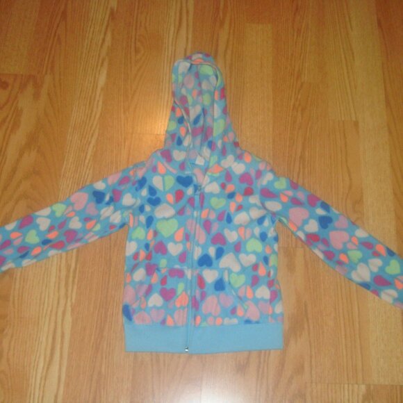 Old Navy Heart Fleece Hoodie Size 6-7 - Picture 1 of 1